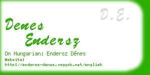 denes endersz business card
